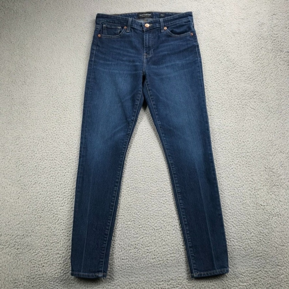 LUCKY BRAND Jeans Womens Size 8/29 AVA Skinny Mid Rise Creased Dark Wash Denim